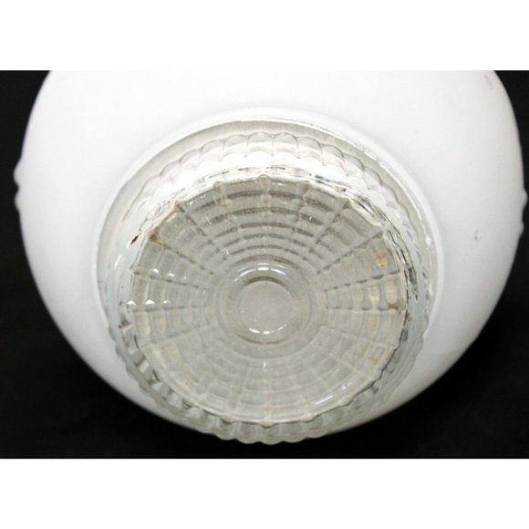 VTG Art Deco Ceiling Light Porch Hall Globe Fixture Flush Mount Floral Frosted - Picture 12 of 12